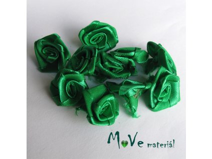 Růžička saténová zelená 20mm, 10kusů