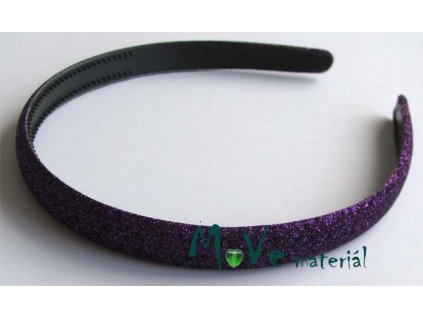 Čelenka jednoduchá potažená lurexem tm. fialová