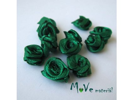 Růžička saténová zelená 12mm, 10kusy