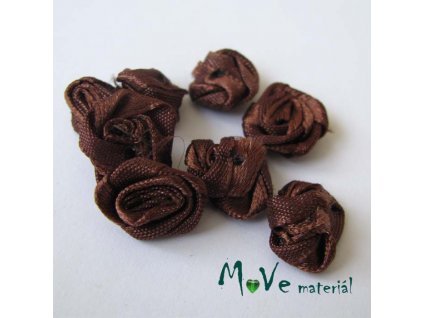 Růžička saténová hnědá 15mm, 10kusů