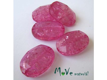 Korálek Krakl plast šváb růžová 18x25mm 4ks