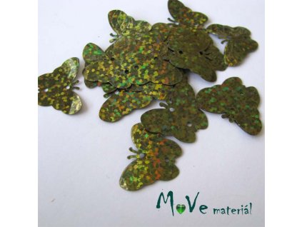 Flitry motýlek holog. khaki 18x22mm, 5g