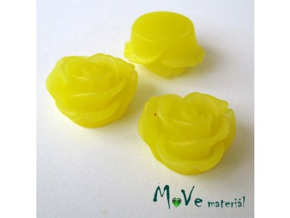 Kabošon květ průsvitný A2 - resin - 2ks, žlutá