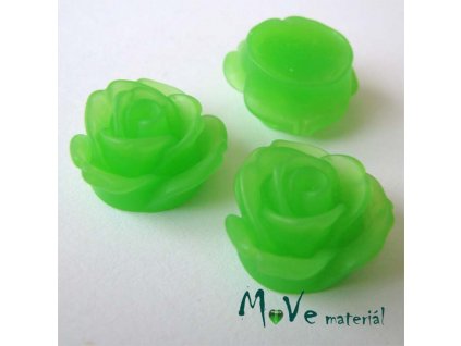 Kabošon květ průsvitný A2 - resin - 2ks, zelená