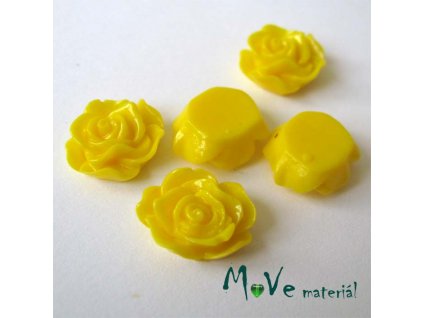 Kabošon květ lesklý A3 - resin - 2ks, žlutá