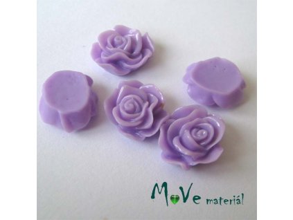 Kabošon květ lesklý A3 - resin - 2ks, tm. fialová