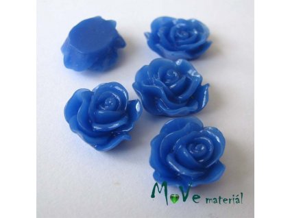Kabošon květ lesklý A3 - resin - 2ks, tm. modrá