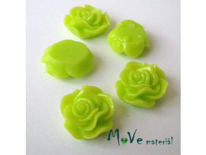 Kabošon květ lesklý A3 - resin - 2ks, sv. zelená