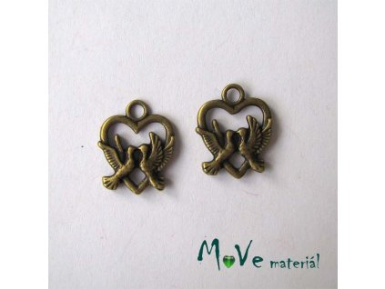 Přívěsek SRDCE 15x18mm, 2ks