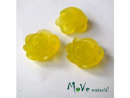 Kabošon květ transparentní A4 - resin - 2ks, žlutý