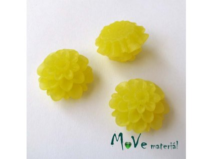 Kabošon květ transparentní A5 - resin - 2ks, žlutý