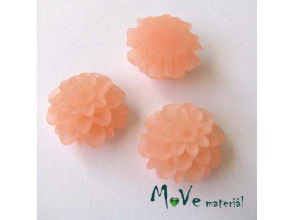 Kabošon květ transparentní A5 - resin - 2ks, sv. losos