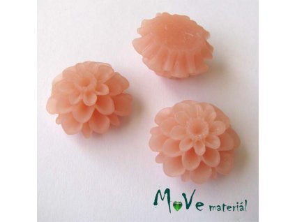 Kabošon květ transparentní A5 - resin - 2ks, starorůžový