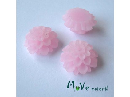 Kabošon květ transparentní A5 - resin - 2ks, sv. růžový