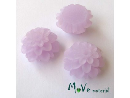 Kabošon květ transparentní A5 - resin - 2ks, sv. fialový