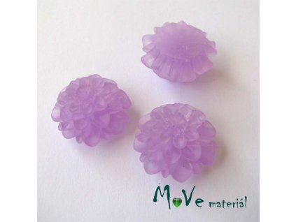 Kabošon květ transparentní A5 - resin - 2ks, tm. fialový