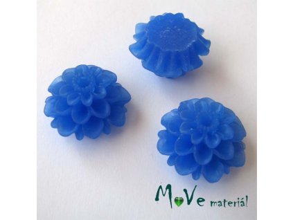 Kabošon květ transparentní A5- resin - 2ks, tm. modrý