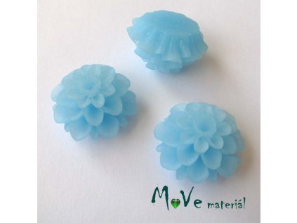Kabošon květ transparentní A5 - resin - 2ks, sv. modrý