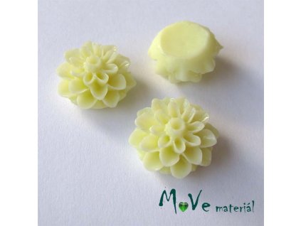 Kabošon květ lesklý A7 - resin - 2ks, světle žlutý