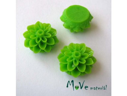 Kabošon květ lesklý A7 - resin - 2ks, hráškový