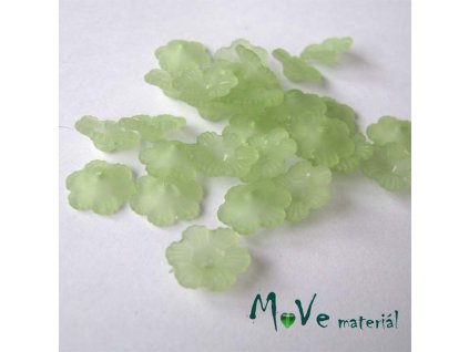 Transparentní akrylové kytičky 12x3mm, 30ks, zelené