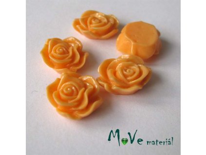 Kabošon květ lesklý A3 - resin - 2ks, meruňkový