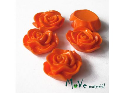 Kabošon květ lesklý A3 - resin - 2ks, pomerančový