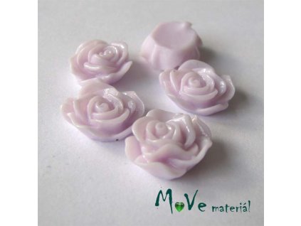 Kabošon květ lesklý A3 - resin - 2ks, světle fialový