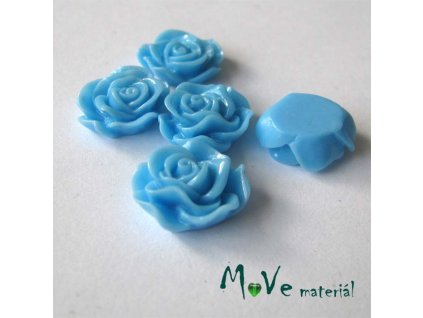 Kabošon květ lesklý A3 - resin - 2ks, stř. modrý