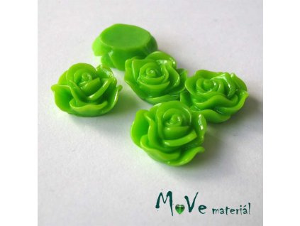 Kabošon květ lesklý A3 - resin - 2ks, hráškový