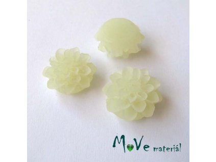 Kabošon květ transparentní A6 - resin - 2ks, krémový