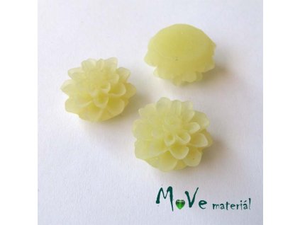 Kabošon květ transparentní A6 - resin - 2ks, vanilkový