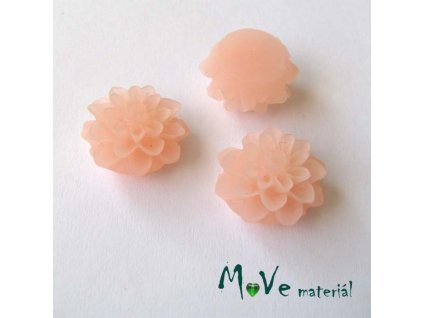 Kabošon květ transparentní A6 - resin - 2ks, světlý losos