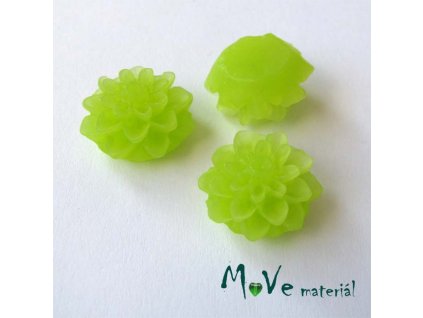 Kabošon květ transparentní A6 - resin - 2ks, světle zelený