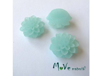 Kabošon květ transparentní A6 - resin - 2ks, mátový