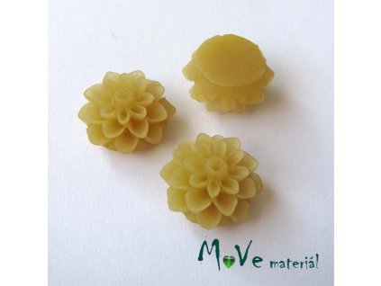 Kabošon květ transparentní A6 - resin - 2ks, béžový