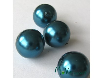 České voskové perle tyrkysové 14mm, 4ks