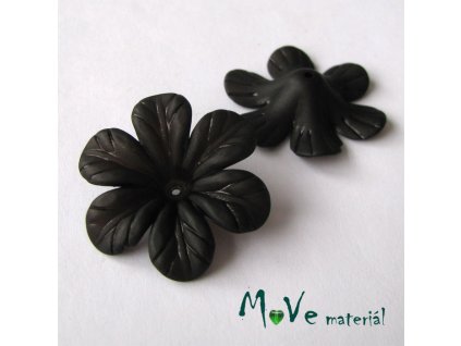 Akrylový květ 30mm, 2ks, černý