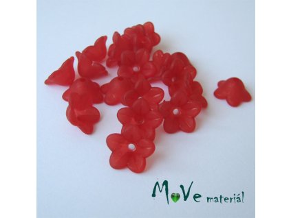 Zvonečky transparentní 13x6mm, 20ks, červené