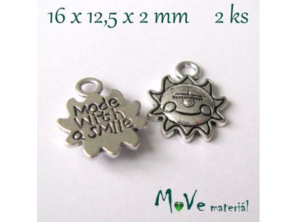 Přívěsek SLUNÍČKO 16x12,5x2mm, 2ks