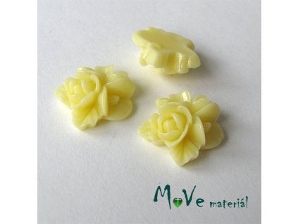 Kabošon květy lesklý A8 - resin - 2ks, vanilkový