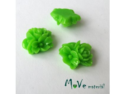 Kabošon květy lesklý A8 - resin - 2ks, zelený