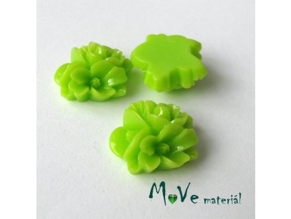 Kabošon květy lesklý A8 - resin - 2ks, hráškový