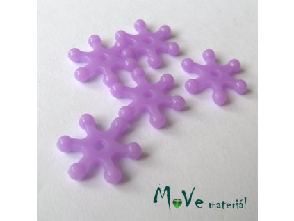 Plastový mezikus - hvězdička, 10kusů, fialová