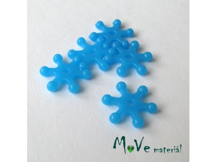 Plastový mezikus - hvězdička, 10kusů, tyrkysová