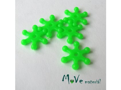 Plastový mezikus - hvězdička, 10kusů, zelená