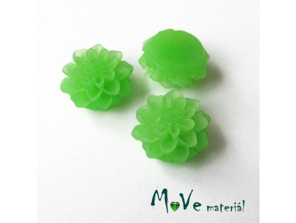 Kabošon květ transparentní A6 - resin - 2ks, zelený