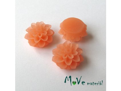 Kabošon květ transparentní A6- resin - 2ks, broskvový