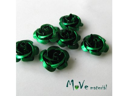 Korálek růžička 15mm, 6ks zelená