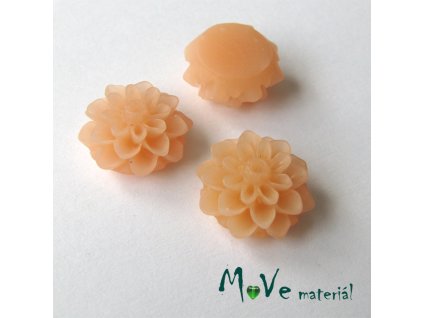 Kabošon květ transparentní A6 - resin-2ks, broskvový